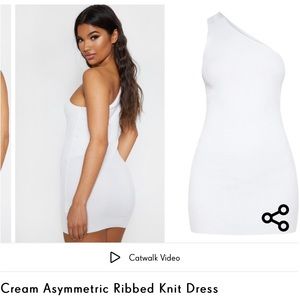White Asymmetric Midi Dress